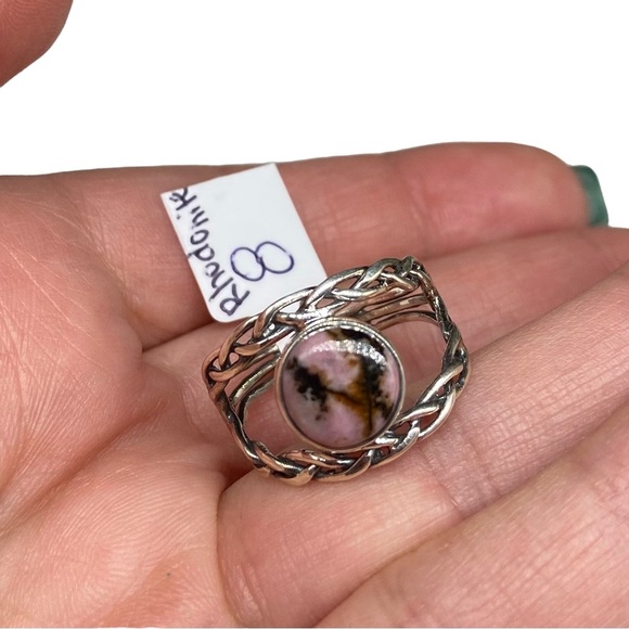 Artisan Silver and Pink Stone Ring - Picture 8 of 8